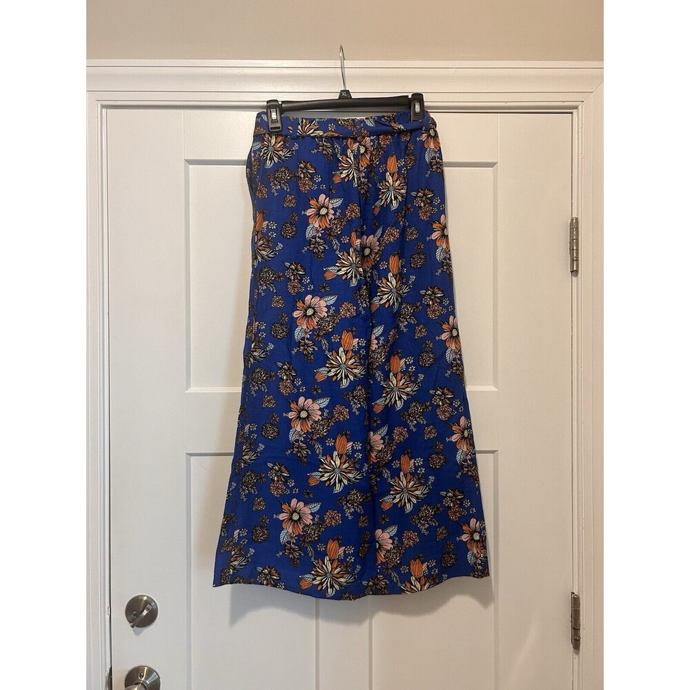 MODCLOTH Womens High Vibration Energy Crop Wide Leg Pants Size Small Linen Blend